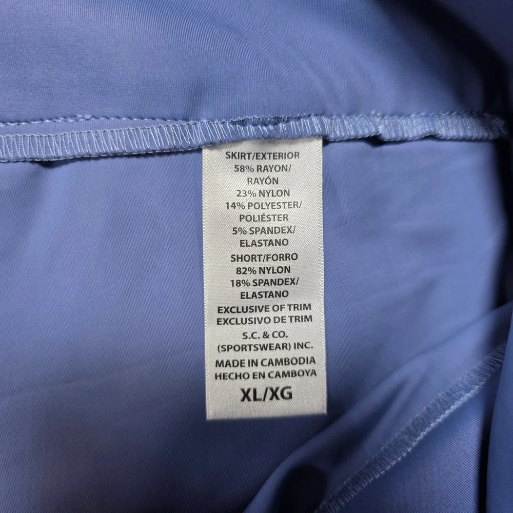 S.C. & Co. Sportswear Pinstripe Skort Blue White XL Athletic Golf‎ Tennis Skirt